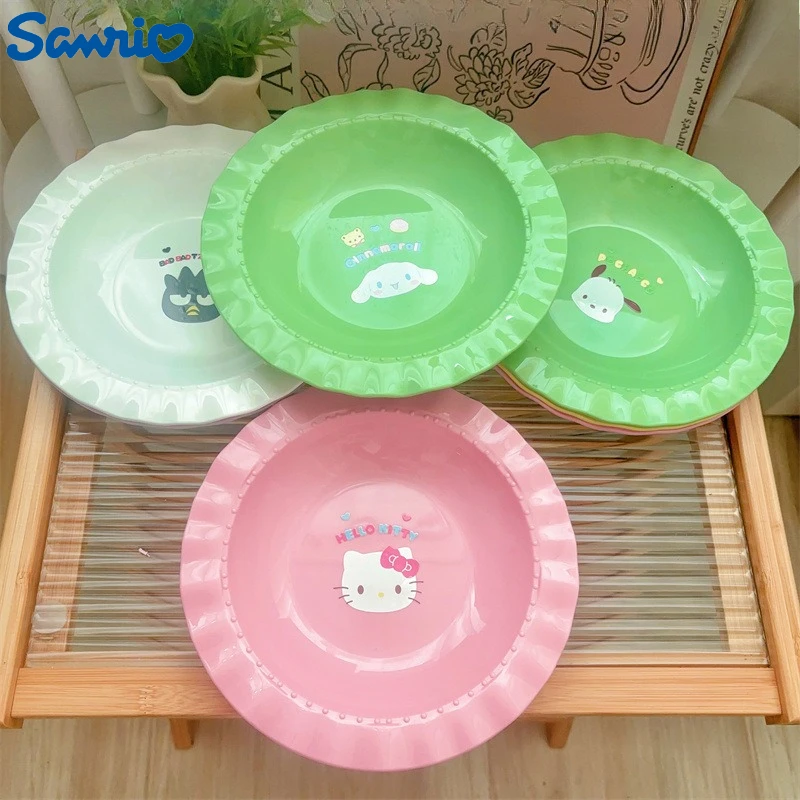 

Sanrio Hello Kitty Salad Plate Caroon Kuromi Fruit Plate Home Dessert Breakfast Kawaii Anime Cake Plate Ornaments Gift
