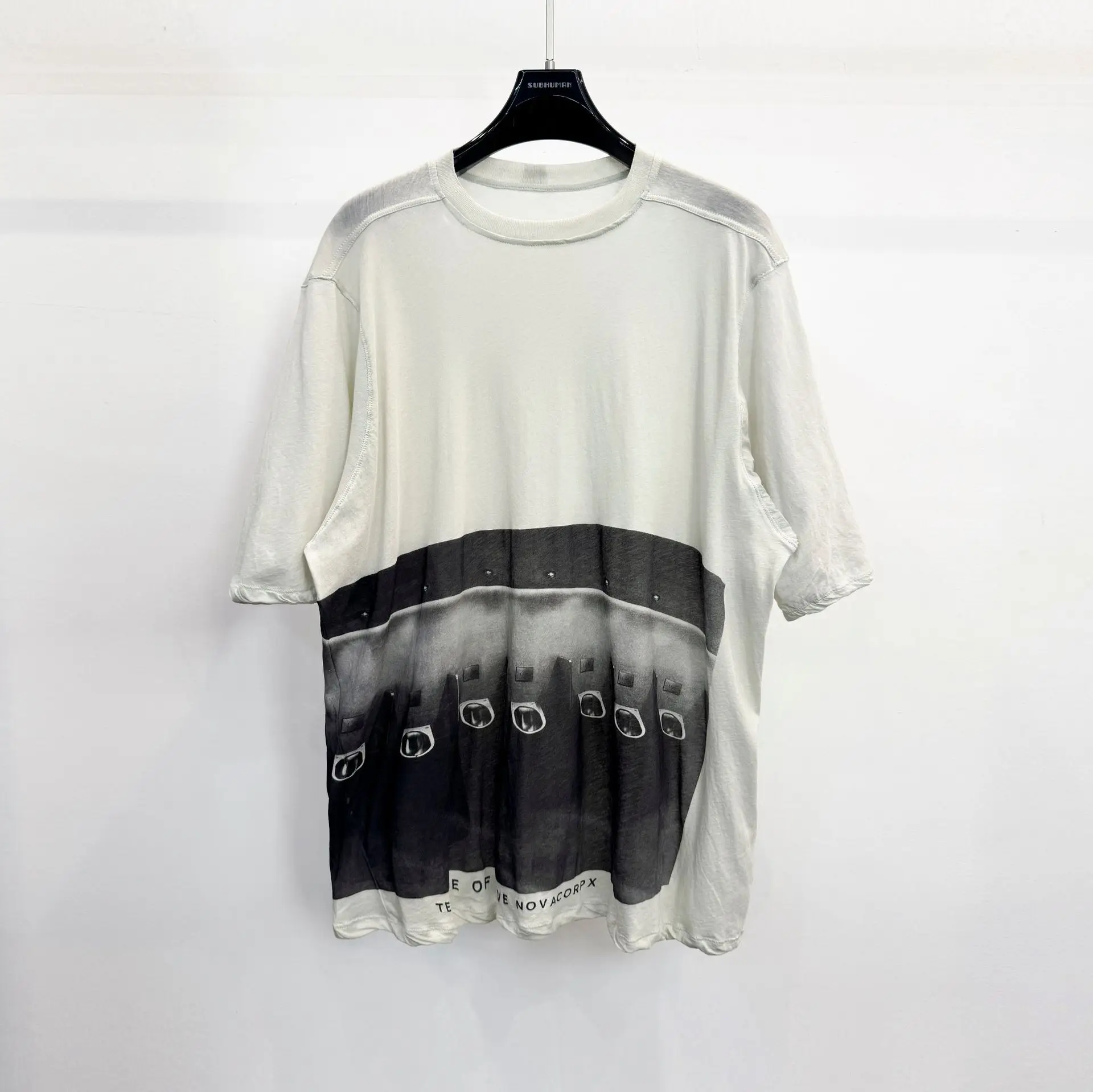 High Street Dark Style Men Short Sleeve T-Shirt Pure Cotton Patchwork Loose Casual Comfortable Daily Wear Men's Clothing