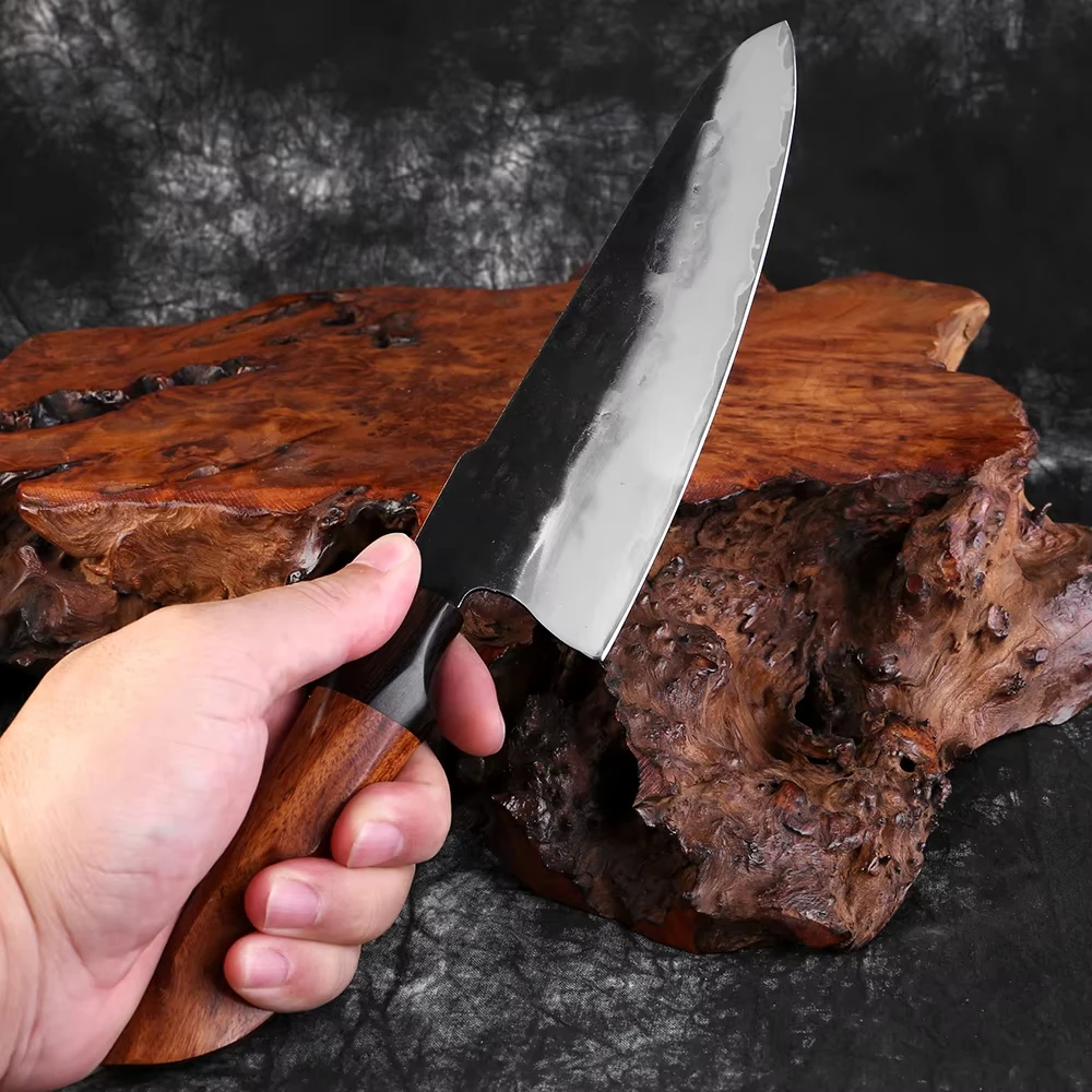 XITUO Super Sharp Kitchen Knife 1-6Pcs Set Hand Forged Triple-layer Composite Steel 9CR18 Core Chef Cleaver Knife Wood Handle