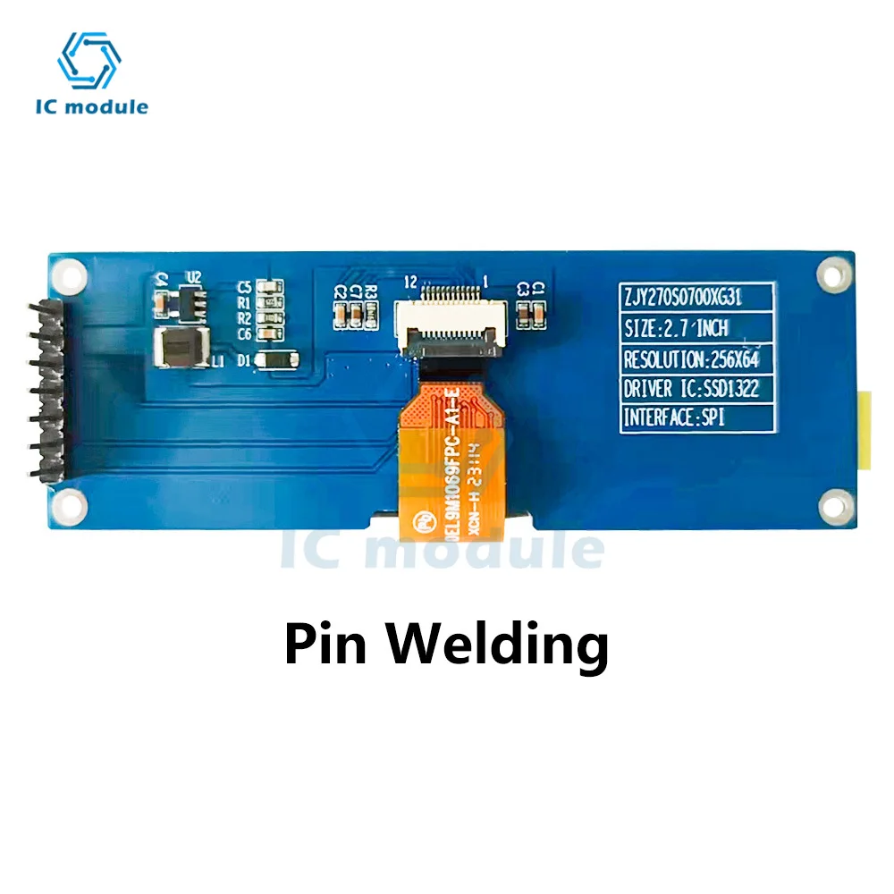 Imagem -06 - Módulo de Exibição Lcd Auto-luminoso Tela Oled Board Iic Driver Ssd1322 I2c Pinos 2.7 256x64