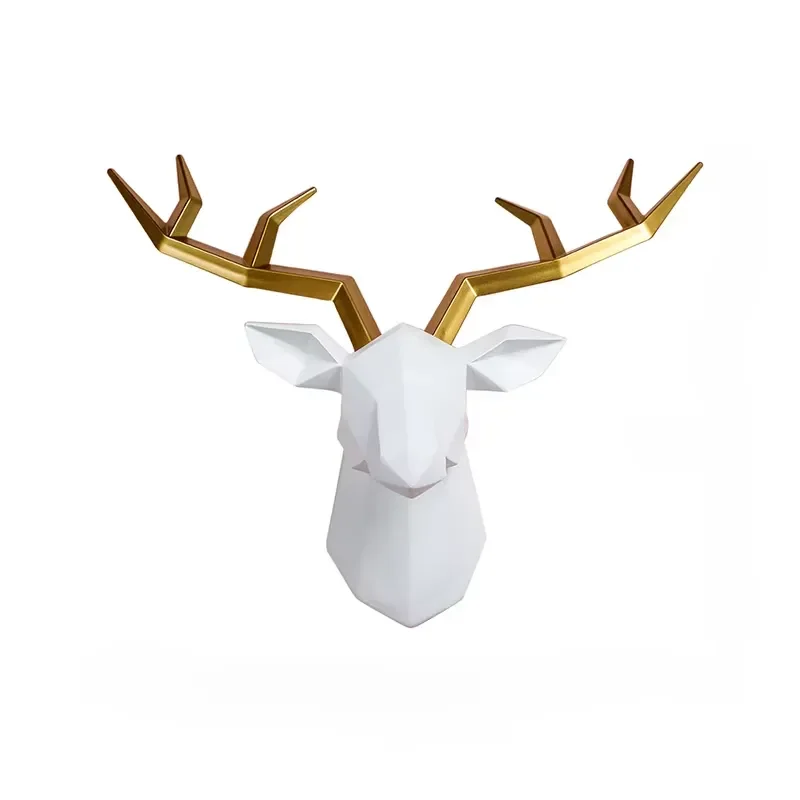 Resin Elk Head Wall Mount Hook Deer Head Animal Shaped Hanger Coat Hat Key Holder Farmhouse Rustic Home Decor