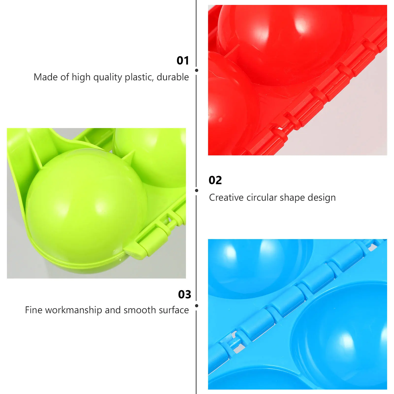 3 قطعة من البلاستيك الثلجي في الهواء الطلق المشبك كرة الرمل كليب للأطفال الشتاء متعة العفن الرمال الشتاء متعة المشبك الكرة كليب في الهواء الطلق الثلوج