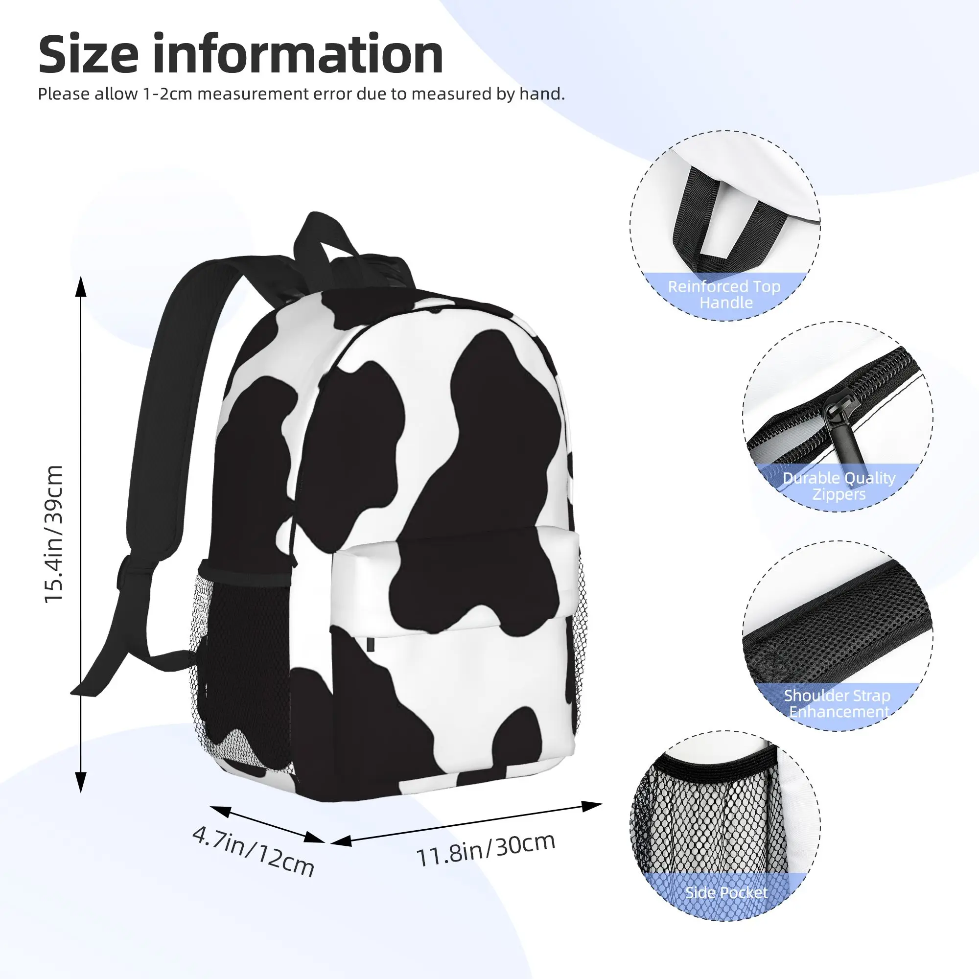 Cow Animal Print Cowboy Country Ranch Backpack Hot Sale Daypack Boys Girls BookBag Shoulder Bags for Men Women School Bag