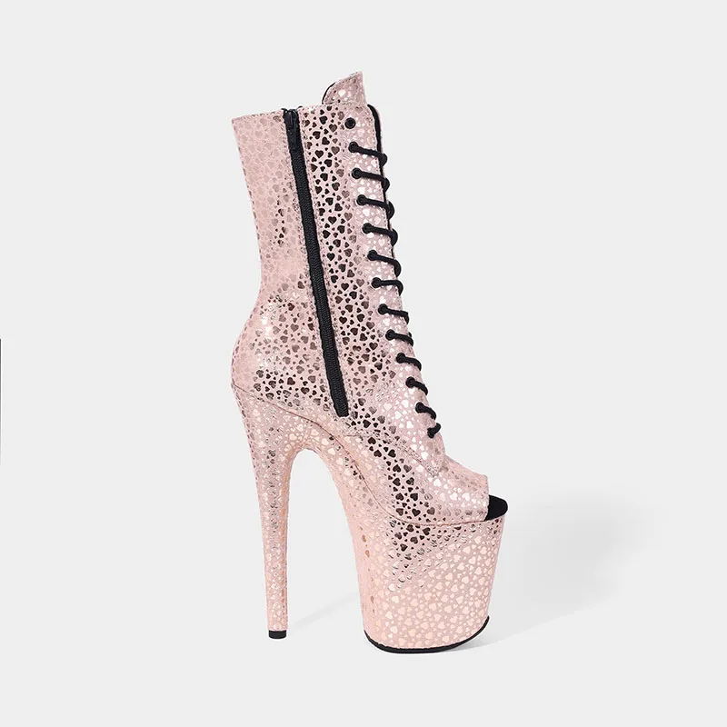 LAIJIANJINXIA New 20CM/8Inch PU Upper Women's Platform Party High Heels Modern Ankle Boots Pole Dance Shoes 616