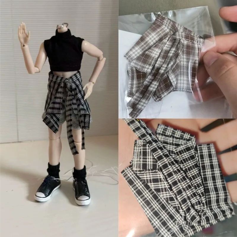 Модная разноцветная одежда в клетку для кукол BJD Asi 3.0 (6 дюймов) в масштабе 1/12: мужские/женские солдатские костюмы, модель для декора тела куклы