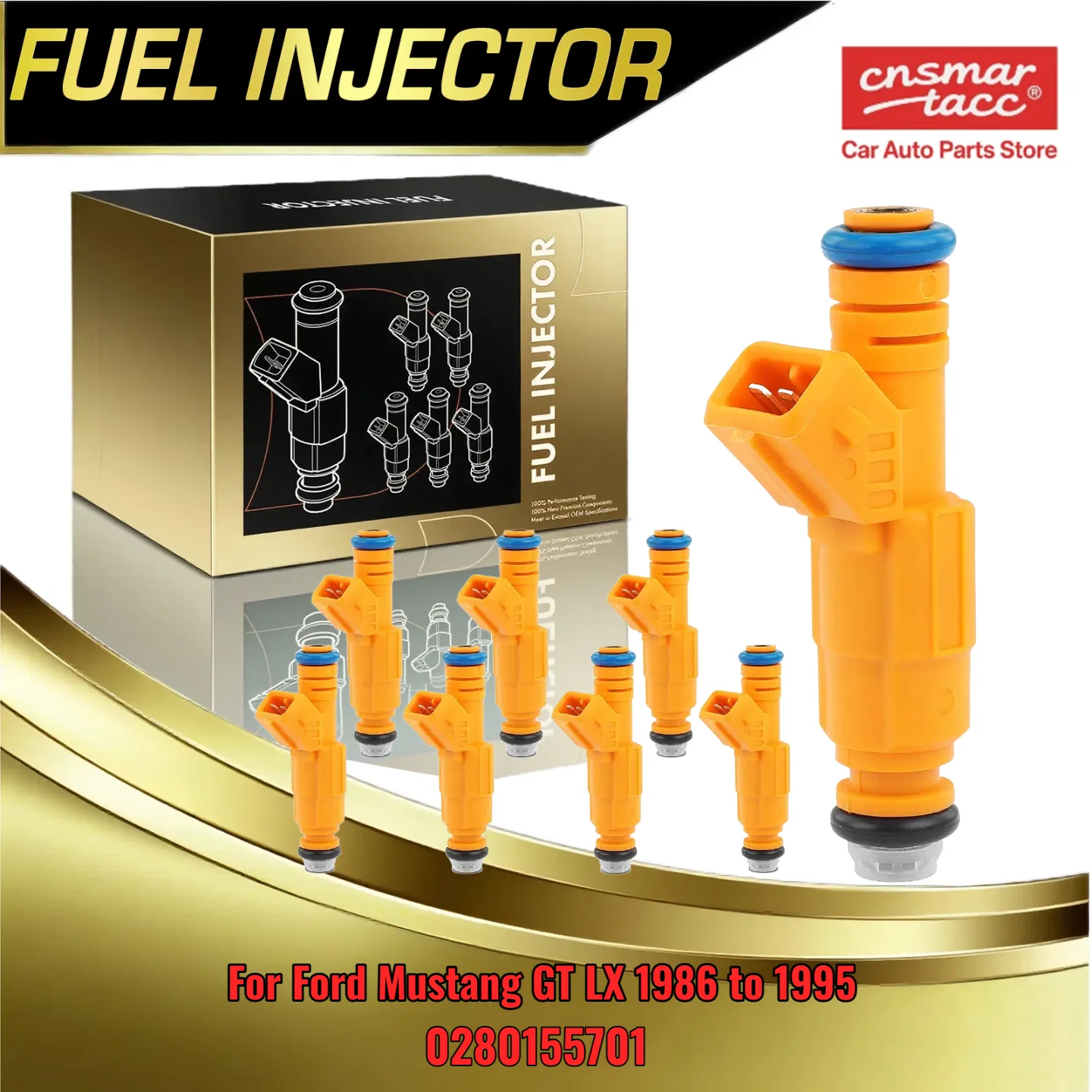 

8pcs Fuel Injector Set For Ford Mustang 1986 1995 50L OHV V8 For Mustang GT LX 0280155701