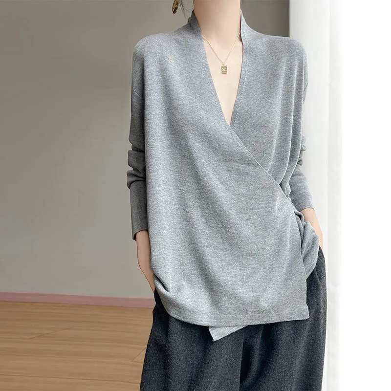 

Knitted Cardigan for Women Woolen Sweater Autumn Winter Elegant V-Neck Loose Warm Cozy Cardigan Sweaters Knit Top Fashion 2025