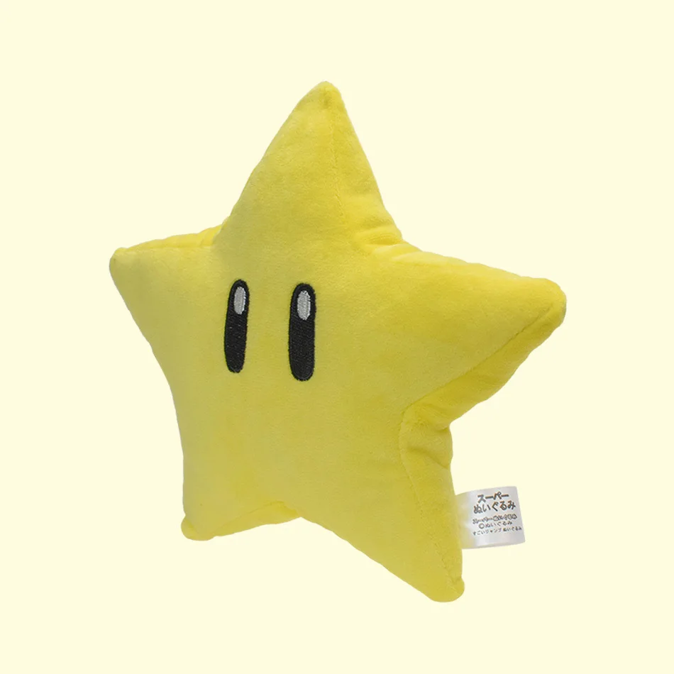 Super mario girassol estrela amarela laranja chama flor azul gelo flor pentagrama simulação boneca de pelúcia