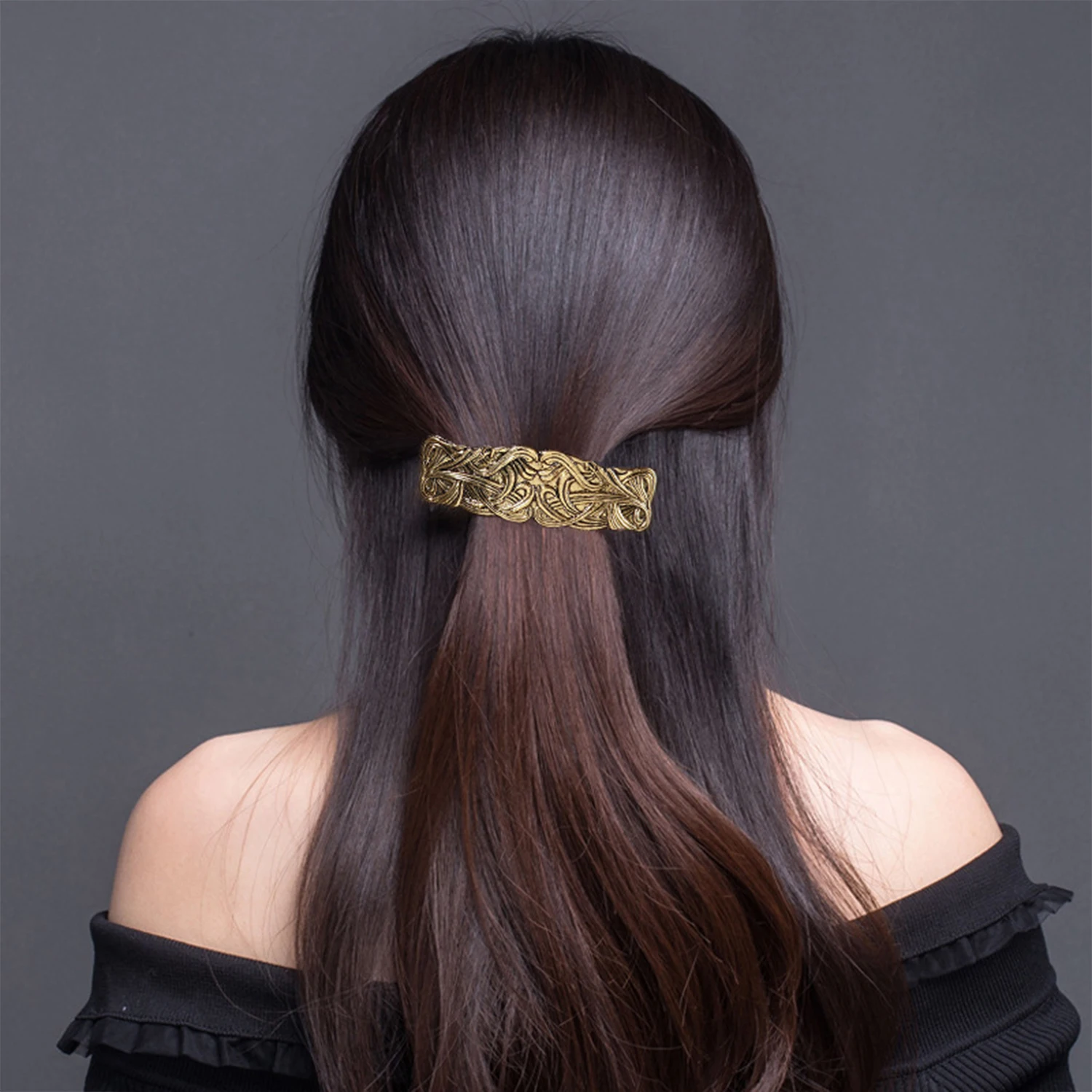 Fashion Alloy Vintage Hair Clip Square Shape Barrette Metal Hairpins For Women Lady Headwear Hair Accessories