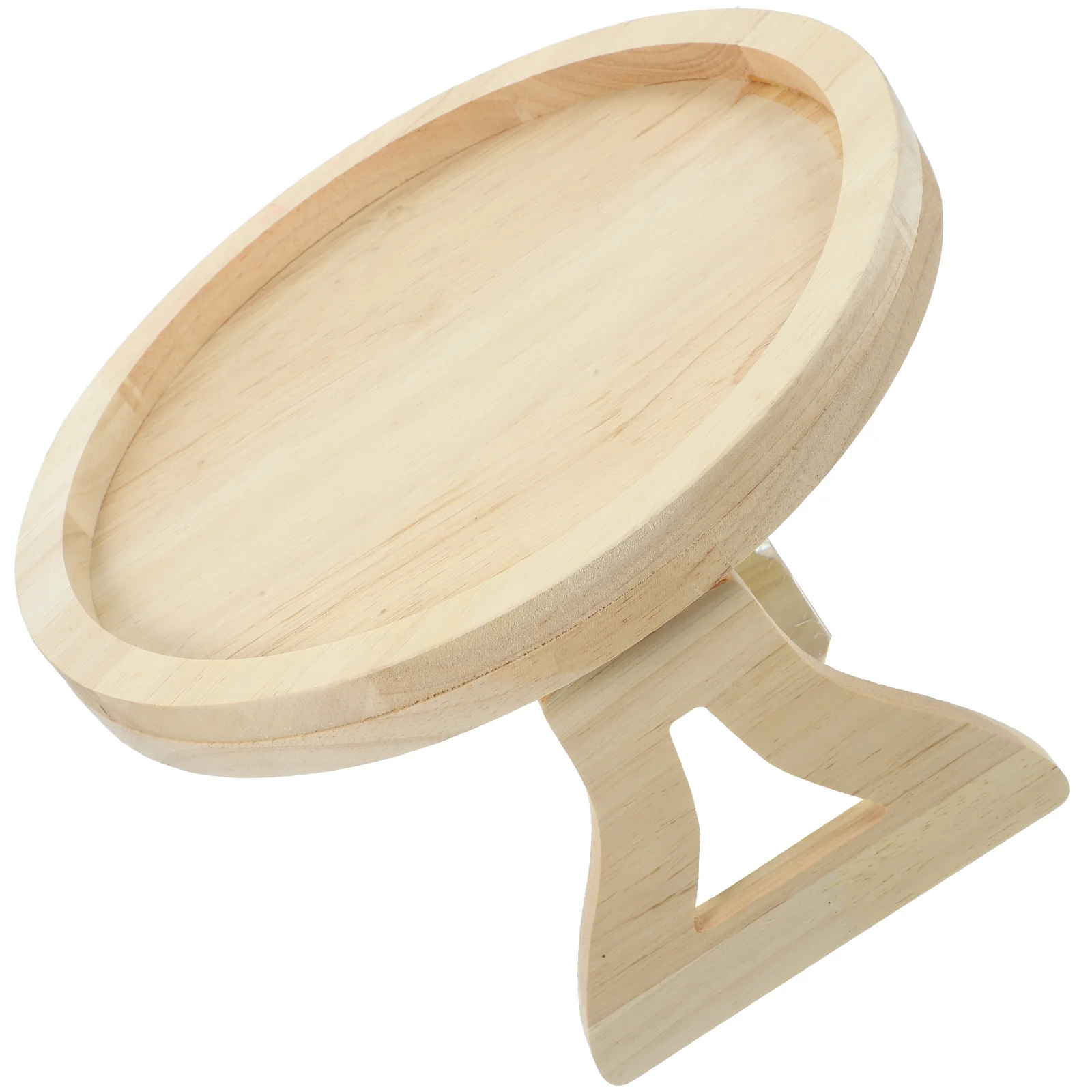 

Wooden Folding Round Bamboo Sofa Armrest Table Foldable Bed Snack Material Couch Arm Table Multi function for Sofa