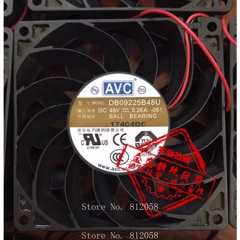 New Original Fan for AVC 9225 DB09225B48U 48V 0.26A DC Large Air Volume Cooling Fan 2-Line 9CM 90 * 90 * 25MM