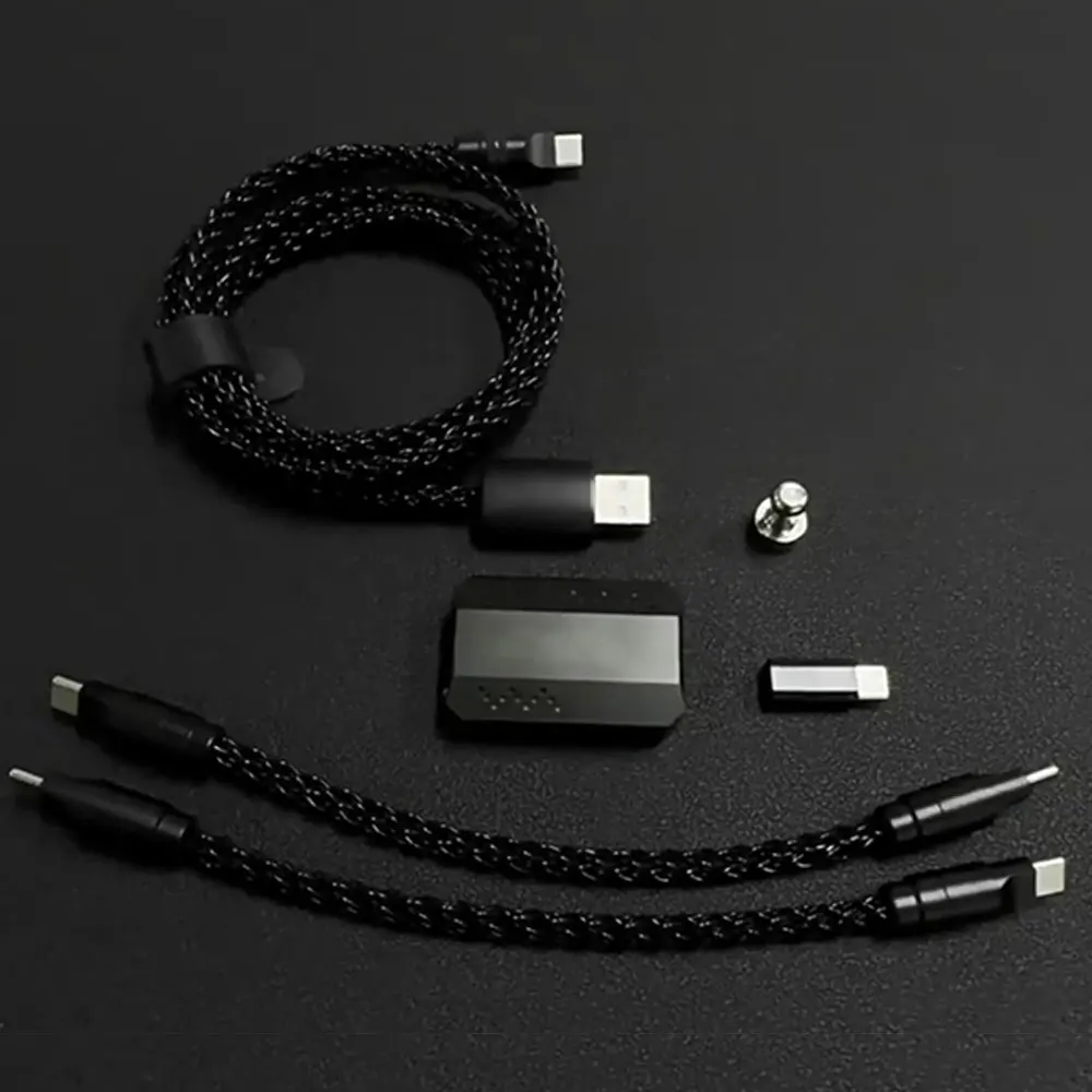 Luminous Hollow RGB Single Crystal Copper 1 To 2 Aviation Plug-in Cable Dual 8K Magnetic Axis Keyboard Luminous Short Wire Set