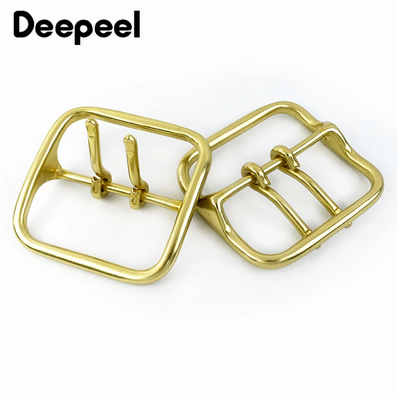 1/2Pcs 62mm Brass Belt Buckle Double Pin Buckles Head Leather Belts Adjustment Button Men Women Jeans Waistband DIY Accessories