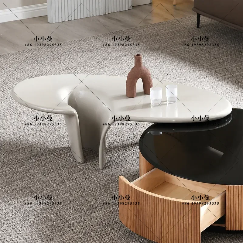 Modern Creative Fiberglass Coffee Table High Strength Scratch Resistant Wear Resistant Simple Light Luxury Large Side Table