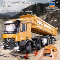 Huina 536 12-channel 1:18 alloy rc remote control vehicle full-scale 8-wheel heavy-duty engineering dump truck with light.