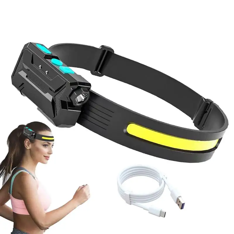 Rechargeable Headlights Outdoor LED Adjustable Headlamp Flashlight Dual Intelligent Design Outdoor Lighting Tool For Cycling