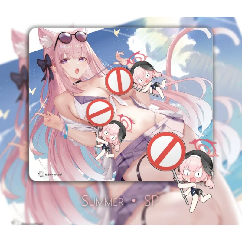 Raspberry Gaming Summer Sp Anime Gaming Mouse Pad, Skin-Friendly Medium Smooth Surface Professional Esports Mouse Mat
