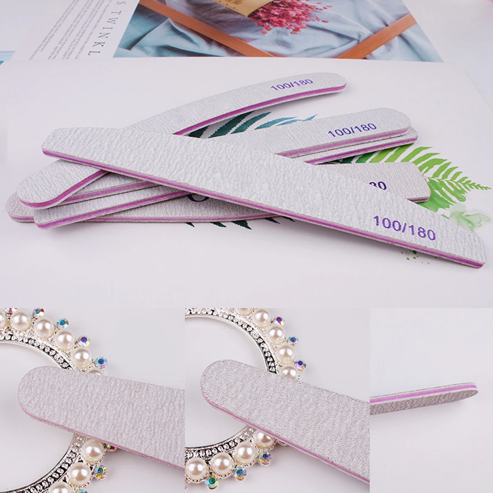 10個入りネイルバッファーセット、天然爪や付け爪用のダイヤモンドネイルファイル付き、マニキュアアートツールキット、サロン・家庭用サンダーポリッシャー