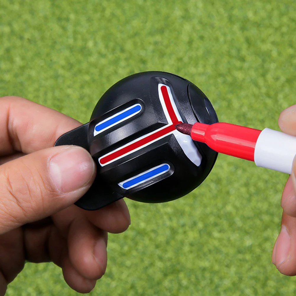 Golf Line Marker Template with 2 Marking Pens Golf Ball Line Liner Marker Double-sided Marking Training Aids Sports Accessories