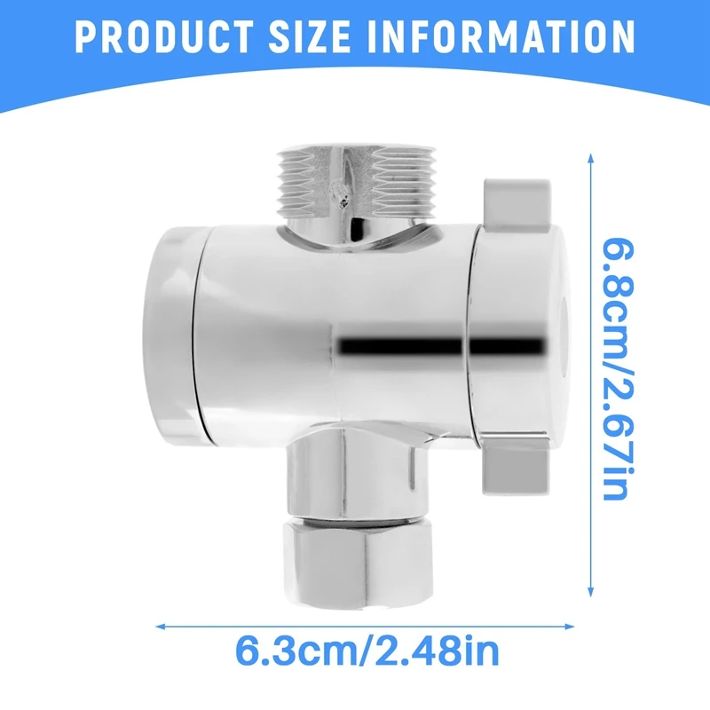 ABS Chrome 3 Way Diverter Hose Fitting T Shape Adapter Connector For Angle Valve Hose Bath Shower Arm Toilet