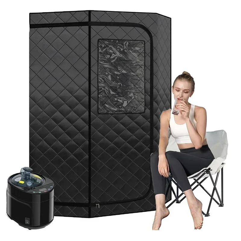 Full Size Steam Sauna Set Large Space Home Spa With 4L Steamer 4L 1600W  for Relaxation Detox