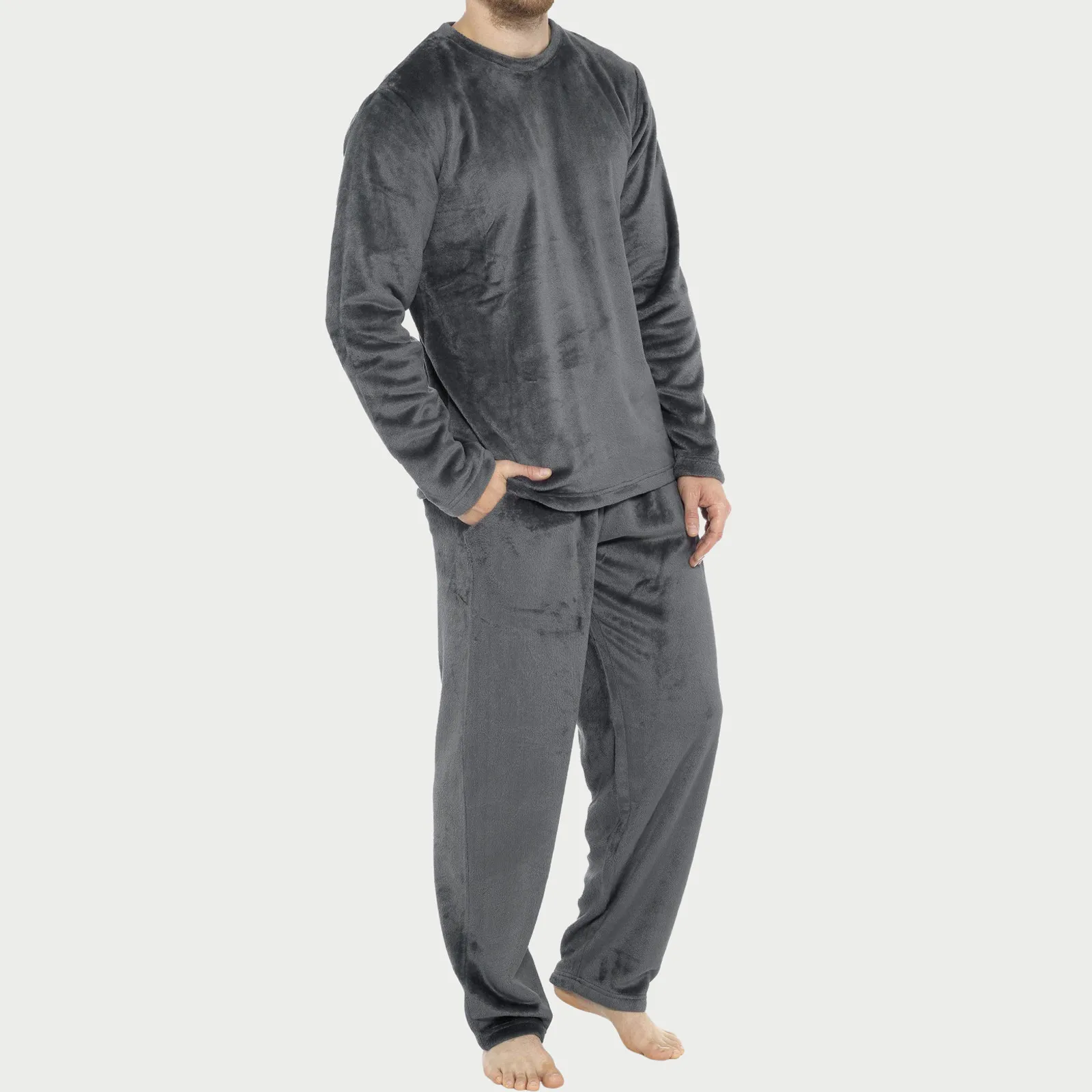 Men Pyjama Winter Coral Velvet Pajama Set Fleece Sleepwear Homewear Thick Warm Female Male Suit Pyjama 3XL pijamas de hombre