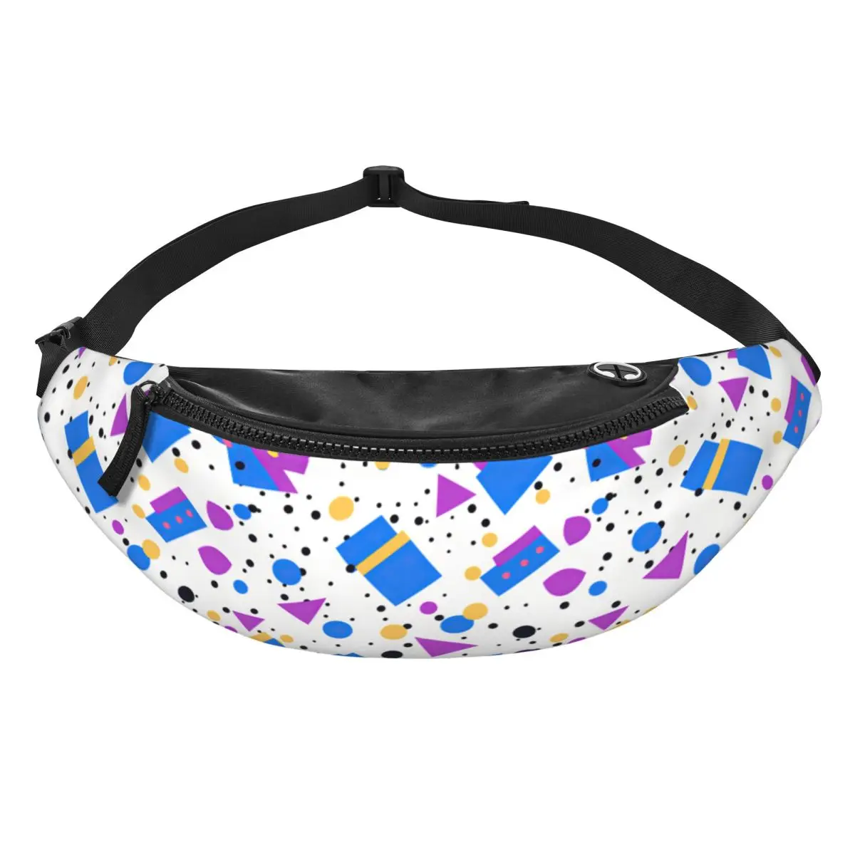 Custom Cool Pop 80s 90s Retro Pattern Fanny Pack Men Women Crossbody Waist Bag for Hiking Phone Money Pouch