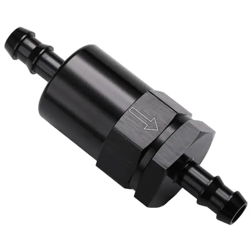 

3/8 линейный топливный фильтр из алюминиевого сплава, черный для автомобильных топливных систем EFI и карбюратора, аксессуары для мотоциклов и лодок, запчасти