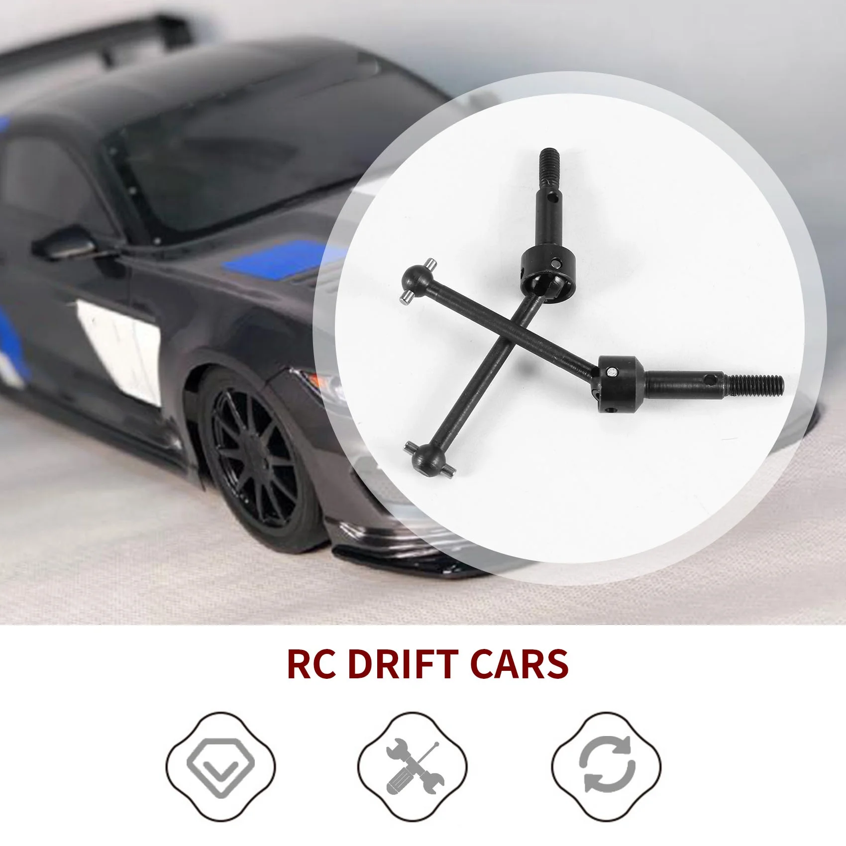 ABXE-Metal Universal Swing Shaft CVD 53792 For 1/10 RC Car Tamiya TT-01 TT01 TT-02 TT02 TA04 Upgrade Parts