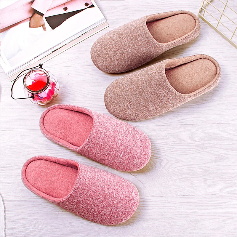 Winter Japanese style Cotton Slipper Men Women Household Warm Plush Slippers Indoor Non-Slip Slippers Comfort Flat Slippers