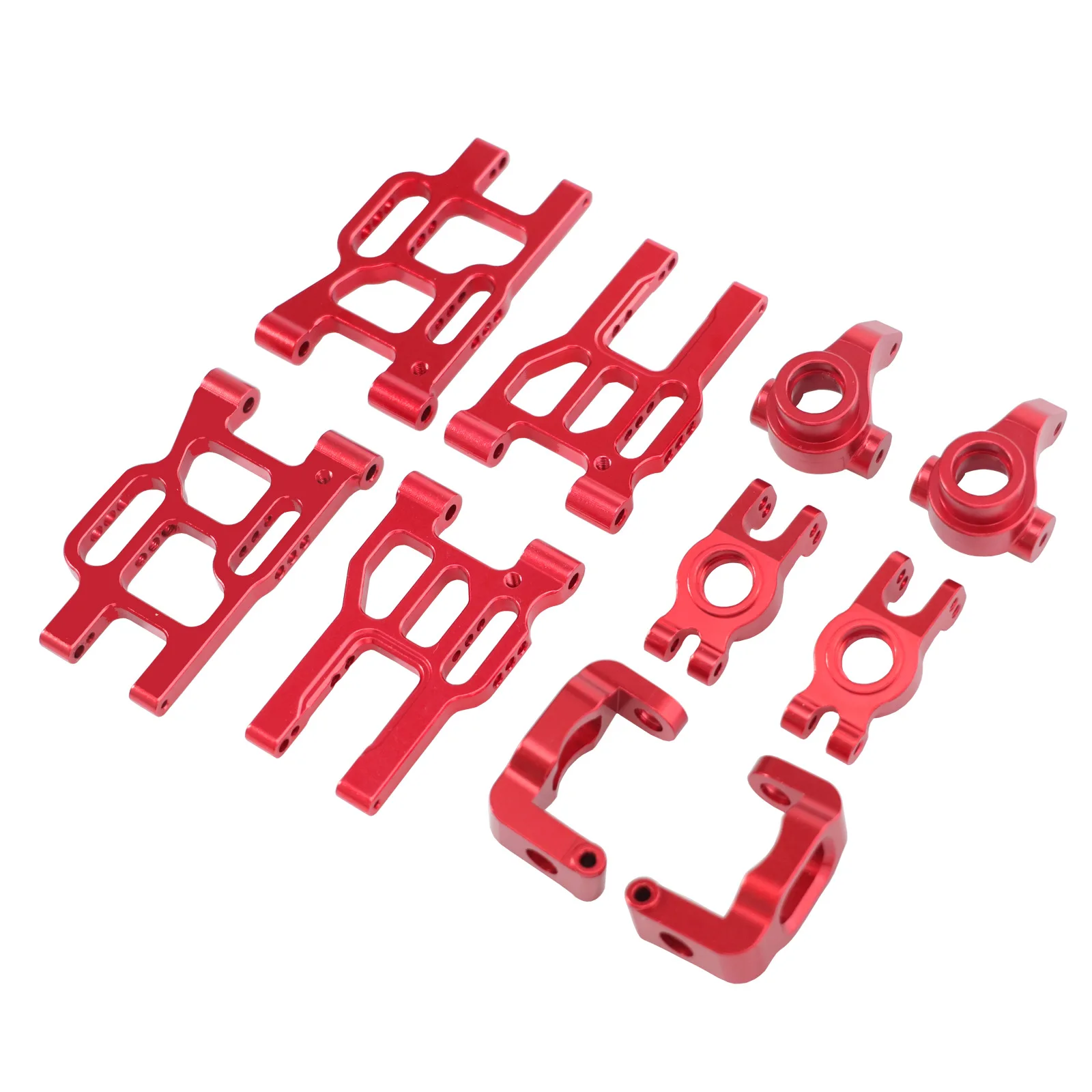 5PCS Aluminum Suspension Upgrade Kit Without Steering Parts For MJX 1/10 10303, Front Lower Arm Rear Lower Arm Rear Hub C Block