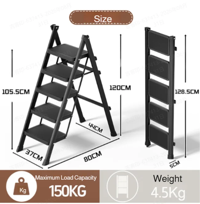 Household Folding telescopic ladder Thickening Carbon Steel Stair Ladder Stool Household Step Stool LadderFolding Stairs image 6