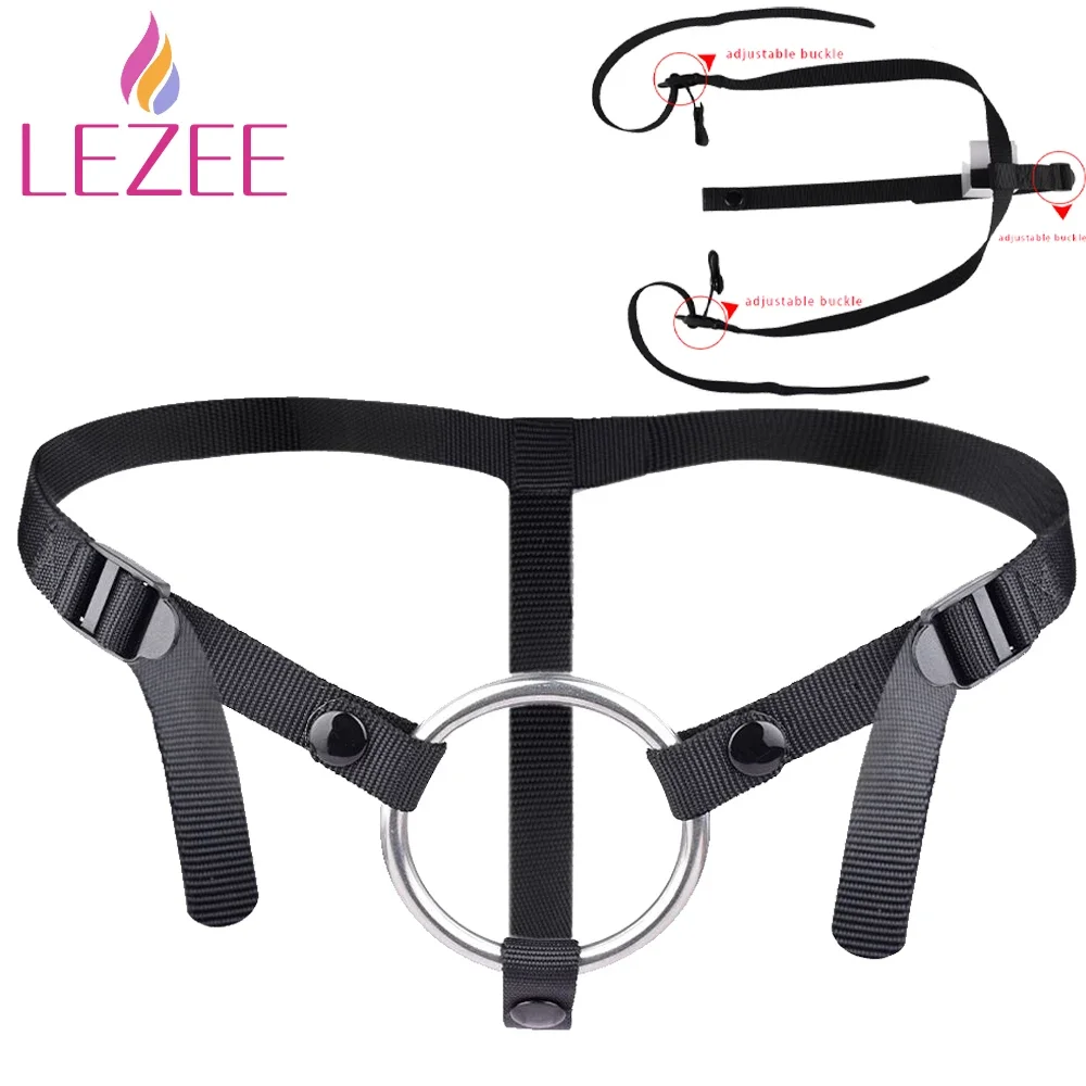 LEZEE Adjustable Belt Harness For Dildos Fake Penis Strapon BDSM Toys 4 Ring Sexy Player Gear Sex With Sizes Wearable Strap