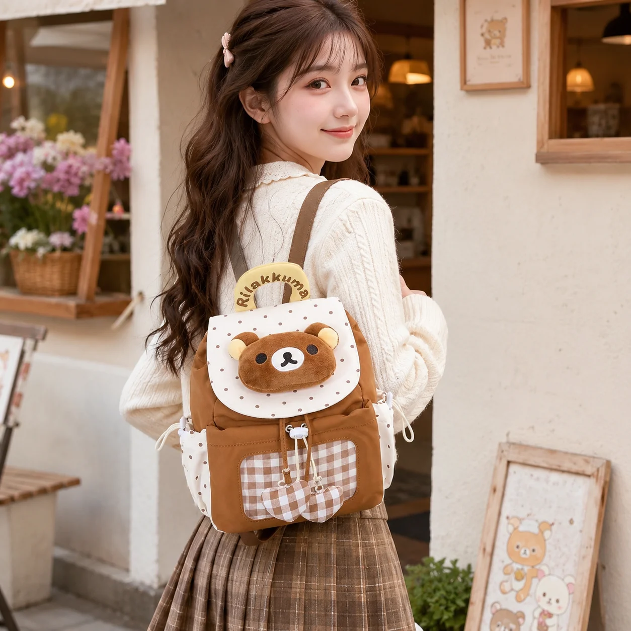 mini-zaino-con-testa-di-orso-rilakkuma-graziosa-custodia-portaoggetti-borsa-a-tracolla-piccola-e-morbida-in-stile-giapponese-borsa-portatile-per-tutti-i-giorni-per-ragazze-e-bambini
