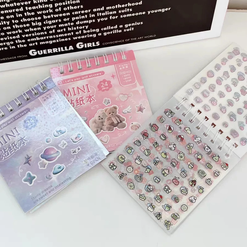 Bear Sticker Book for Kids Cute Cartoon Mini Sticker Collection for Scrapbooking DIY Decorative Stickers for Journal Stationery