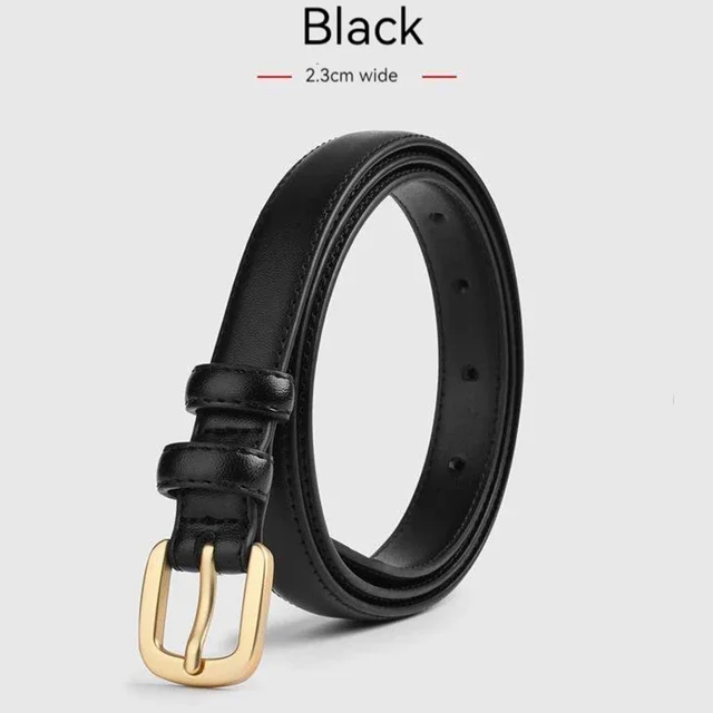 Women's belt fashion versatile jeans belt women's simple Korean version high-end trend ins style trouser belt black