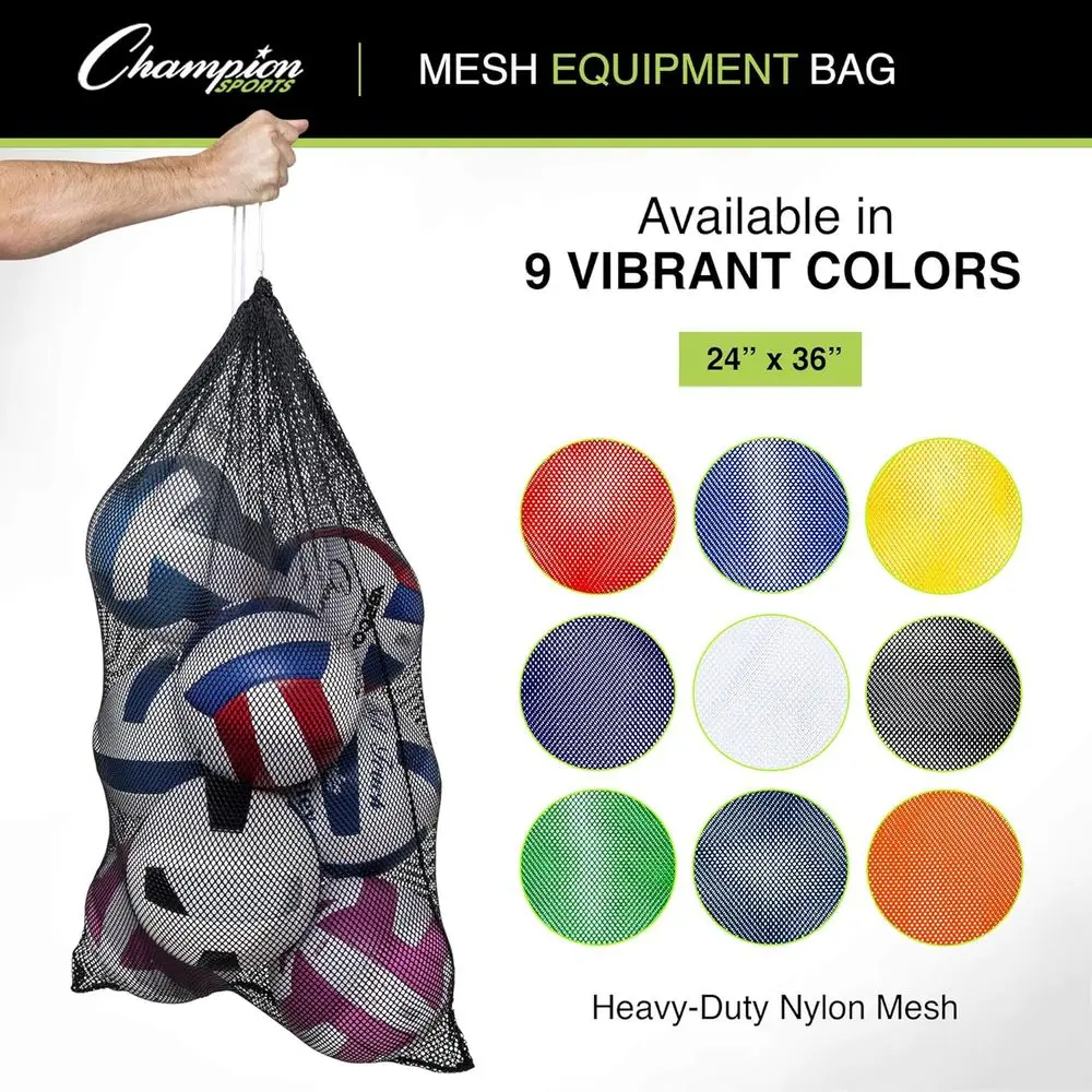 Mesh Equipment Bag – Heavy-Duty Nylon Drawstring Bag with Lock & ID Tag, Breathable Storage for Balls, Swim Gear, Laundry & Toys
