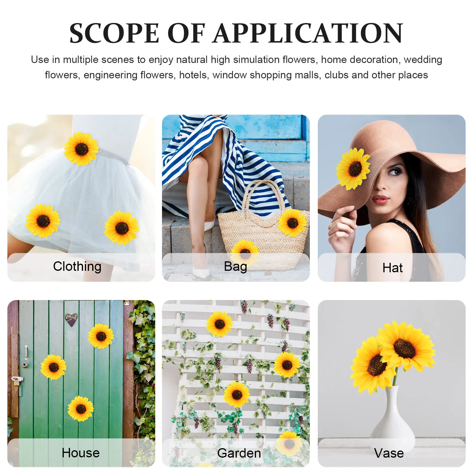 

10Pcs Sunflower Patches for Clothes Jackets Backpacks Hats Shoes Easy to Sew Applique Mini Sunflowers for Crafts