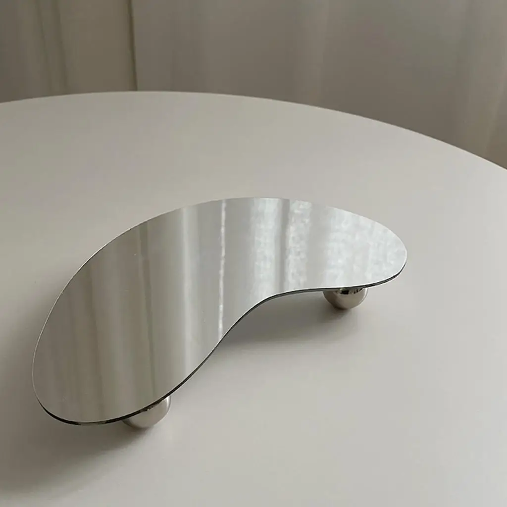 Irregular Mirror Effect Vanity Tray Display Perfume Jewelry Storage Plate Wedding Home Living Room Decor