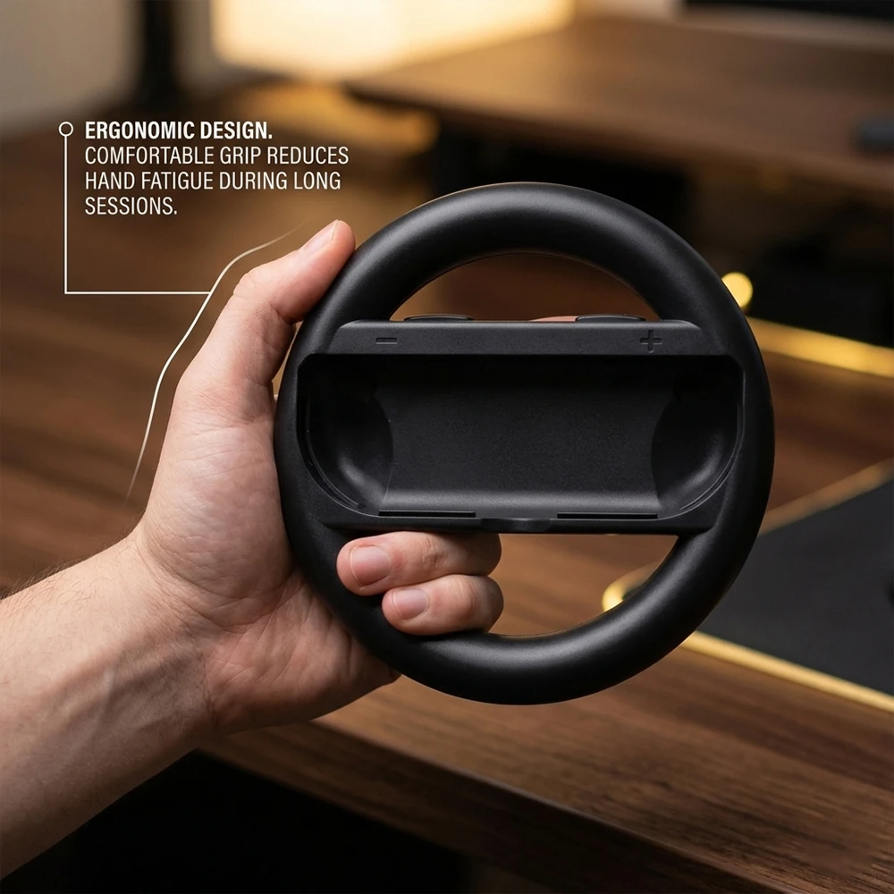 Data Frog Racing Wheel for Switch Joycon, 2/4PK Steering Wheel Adapter with Thumb Grips, Ideal for Mario Kart & Family Game