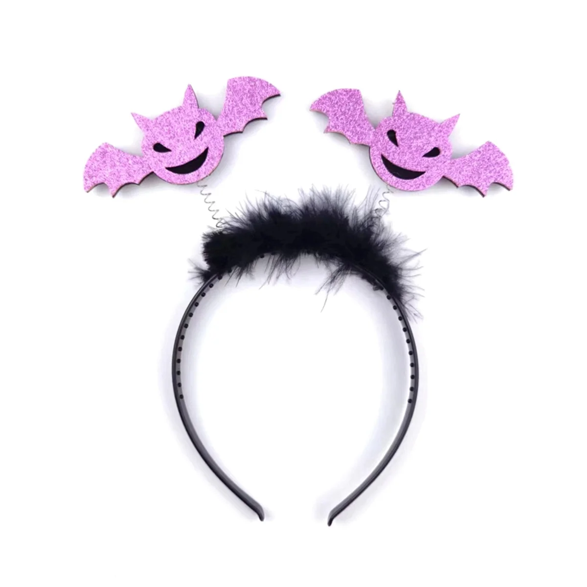 Halloween Bat Headband Day of the Dead Sequins Hairband Cosplay Costume Headpiece for Adult Kids Stage S Headwear Purple