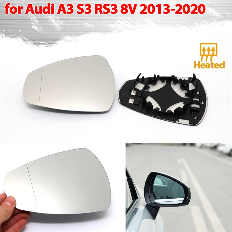 

Left Right Side Heated Mirror Glass Lens Replacement for Audi A3 S3 RS3 RS A S 3 2013-2020 Accessories 8V0857535D, 8V0857536D