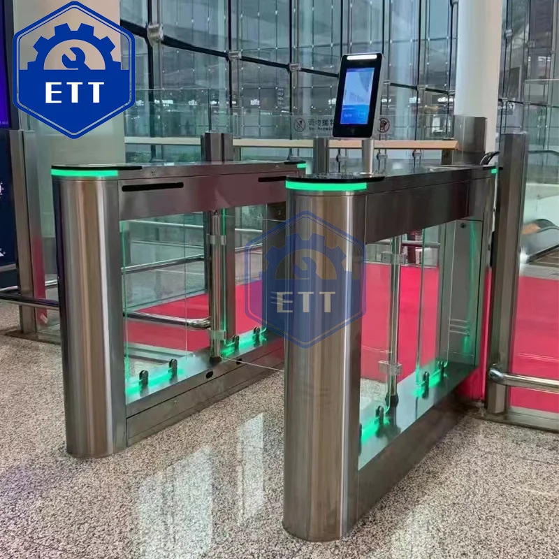 Optical Swing Turnstile Gat Access Control System Audible alarm Full Height Security