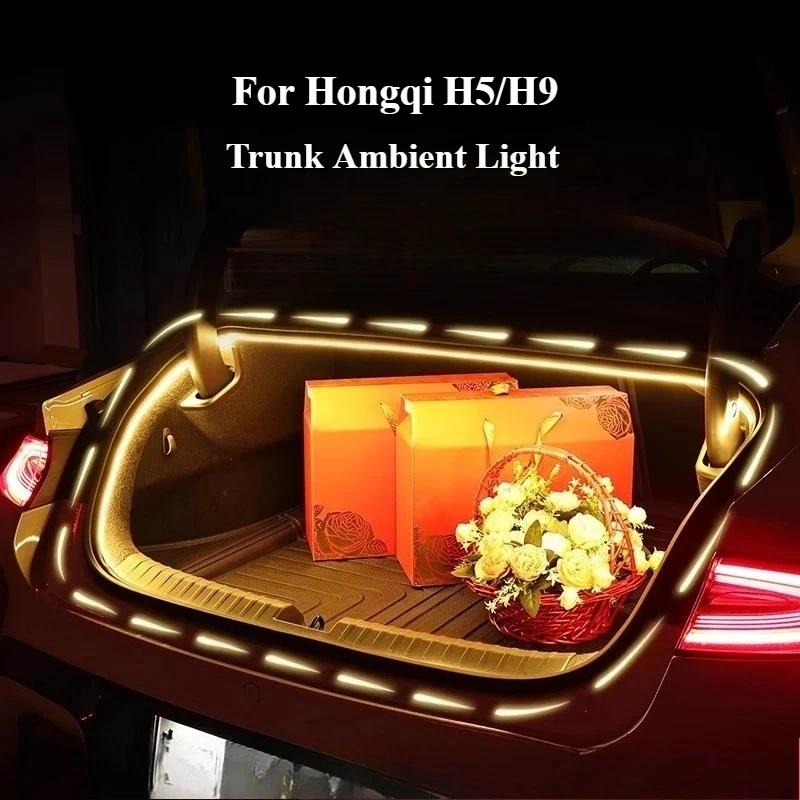 

For Hongqi H5/H9 12V Car Trunk Ambient Light Strip Waterproof Flexible DIY Rear Trunk Silicone Lights Outdoor Camping Lighting