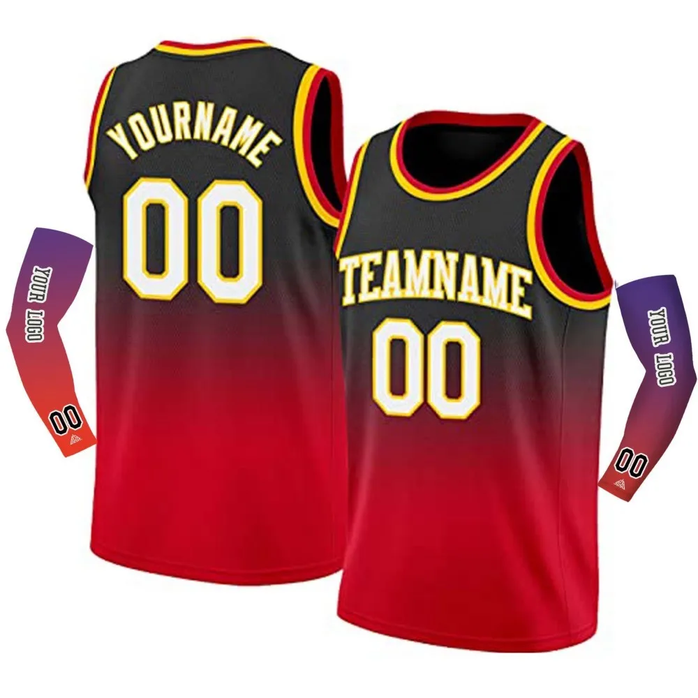 Custom Men Youth Basketball Jerseys Gradient Color Breathable  Sleeveless T-shirts Team Uniforms Personalized Name Number Logo