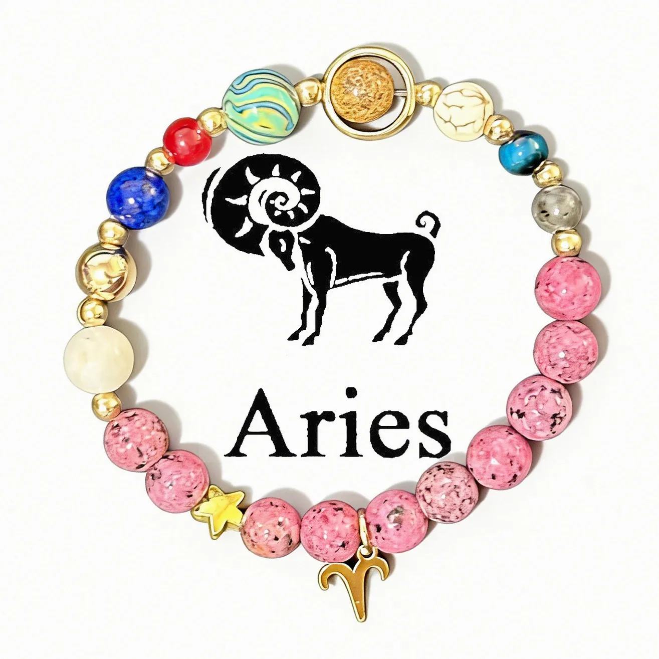 Eight Planets Twelve Constellations  Constellation Pendant Beaded Bracelet Fashion Jewelry Gift for Women Unisex