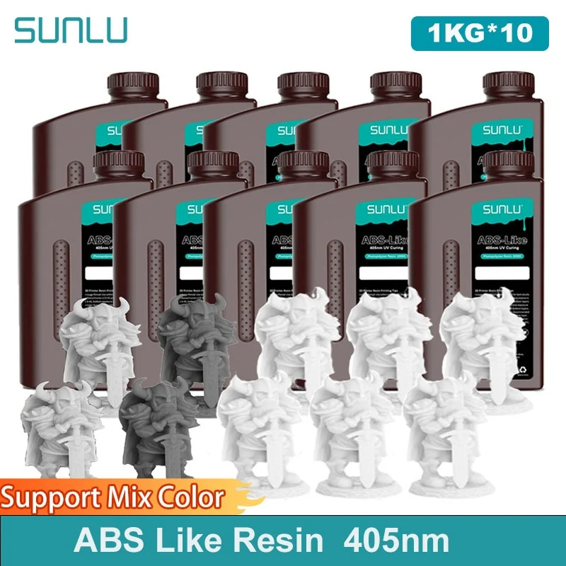 

SUNLU 10KG ABS Like Resin 1000G 405nm ABS-Like Photopolymer LCD Printer Liquid Resin for 2K 4K 6K 8K LCD/DLP/SLA 3D Printers