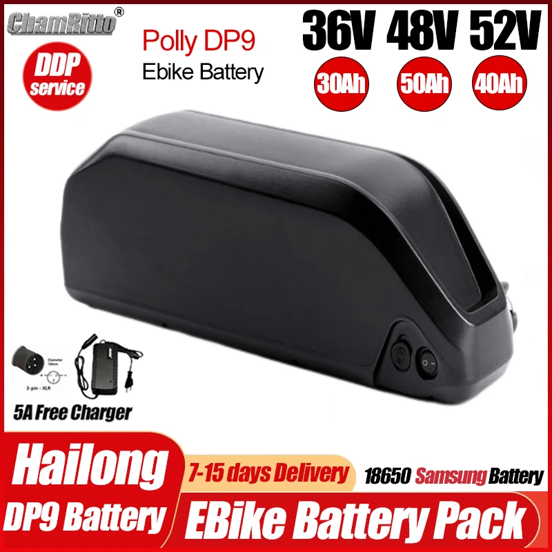 

E bike Hailong downtube Batteries 36v 48v 24ah 40ah 50ah Electric Bike cham rider 30ah Electric Bicycle Bafang 52v 2000w Lithium