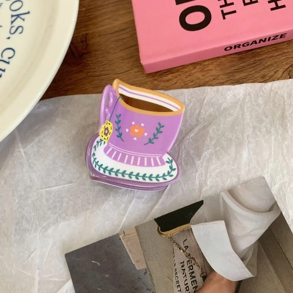 

Креативная заколка-крабик для волос в виде цветка, мультяшной кофейной чашки, милый маленький зажим для волос на каждый день