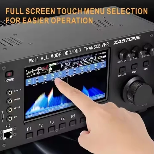 ZASTONE SDR Short Wave Transceiver 100W All Mode CB Radio Touch Screen Walkie Talkie Automatic 0-750MHz Wolf HF LF VHF 50km Car
